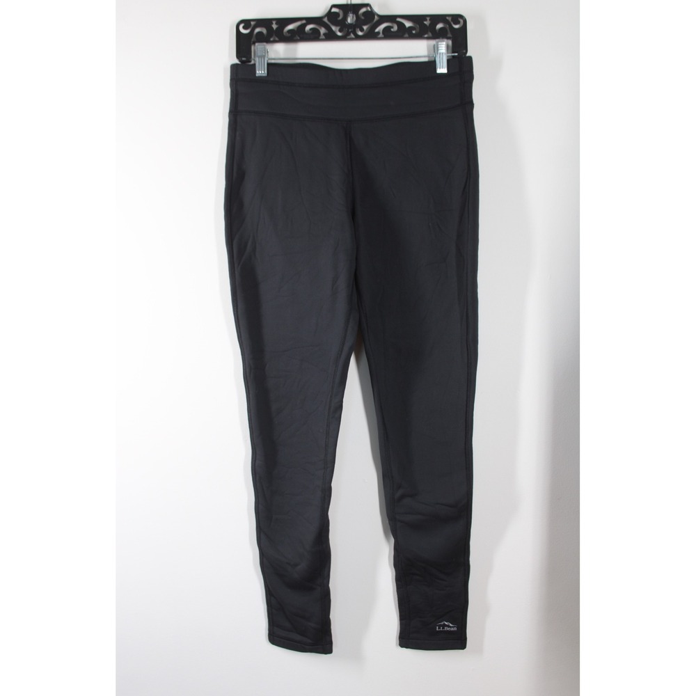 LL Bean S Black Fleece-lined Winter Performance Leggings Thermal Running Tights